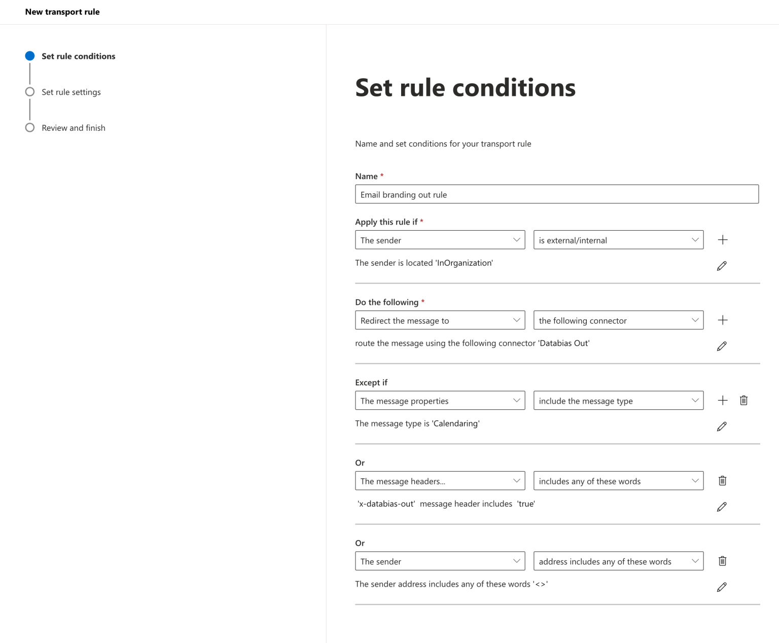 Routing rules on Microsoft 365 for email branding – Databias Knowledge Base